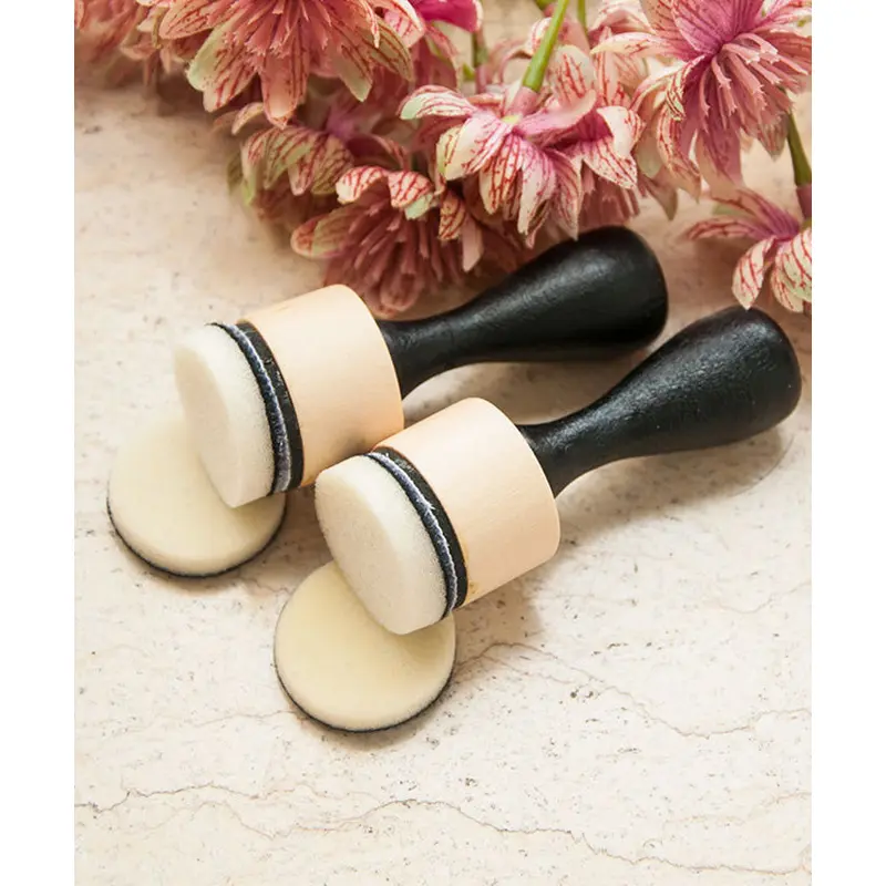 2 Pcs Wooden Handle Daubers With 4 Sponges