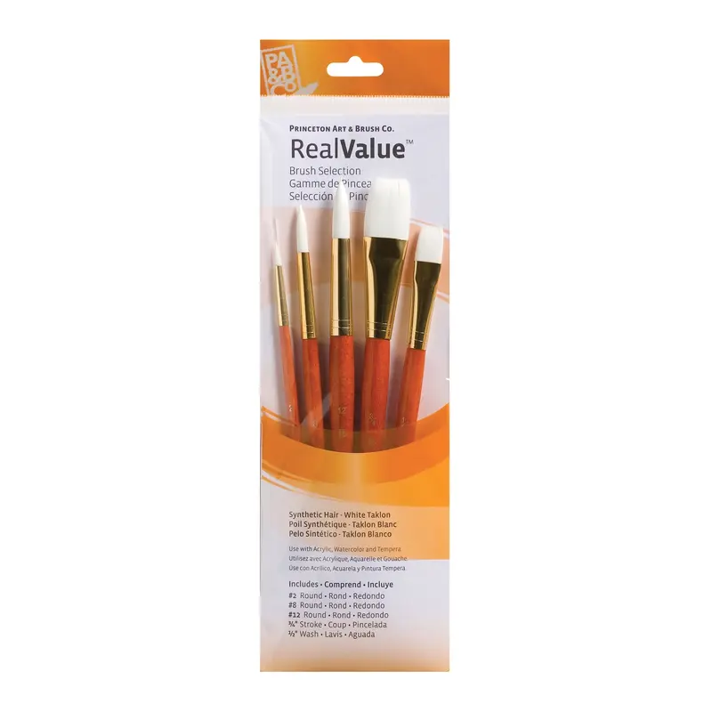 5-Piece Synthetic White Taklon Brush Set - 9152