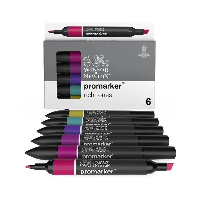 6-Piece Double-Tip Promarker Marker Set - Rich Tones