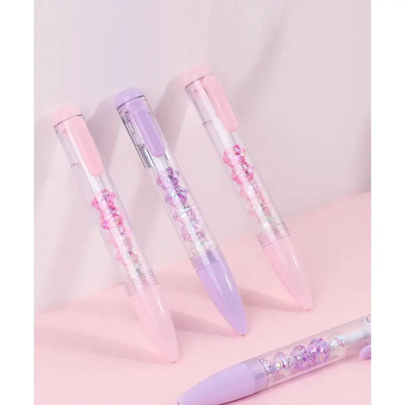 Crystal Lucky Cat Claw Bead String Pen