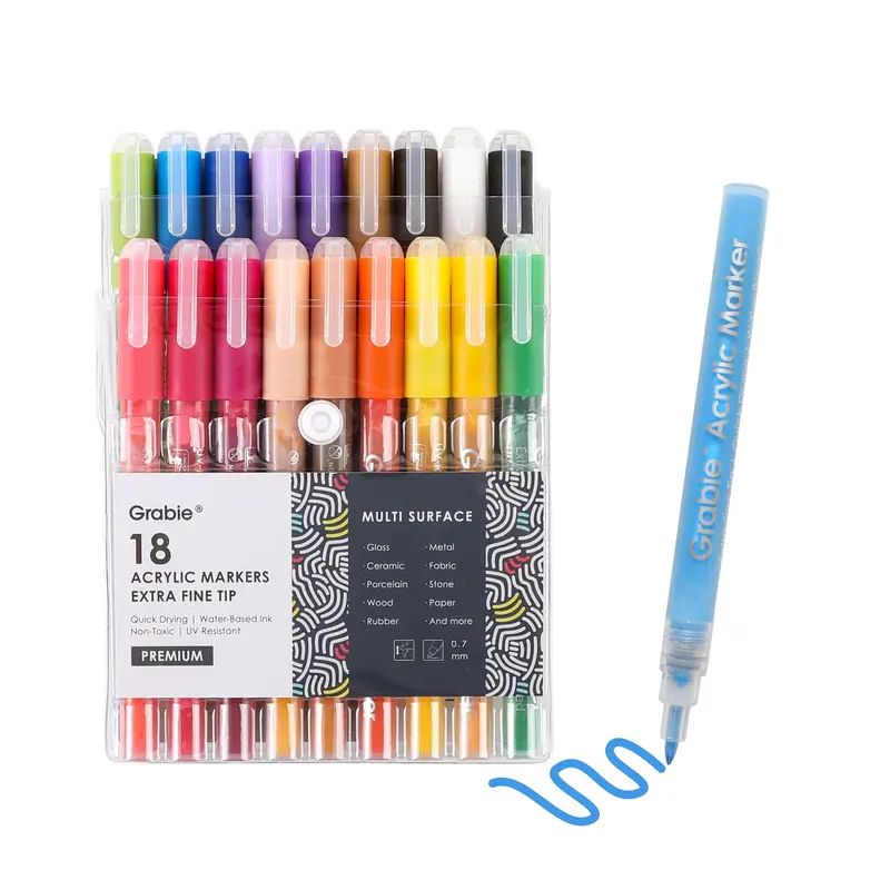 Extra Fine Tip Acrylic Paint Marker Set of 18