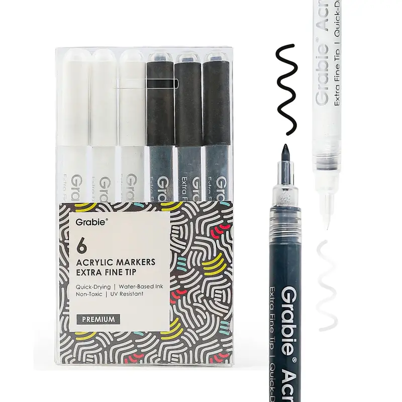 Extra Fine Tip Acrylic Paint Marker Set Of 6