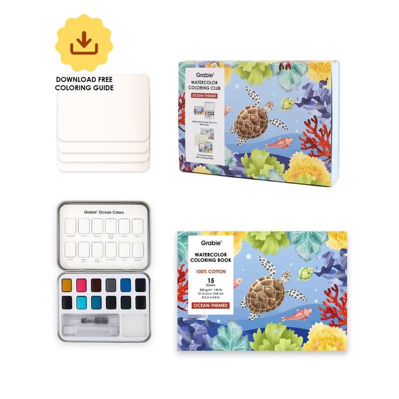 Grabie Quarterly Watercolor Coloring Club