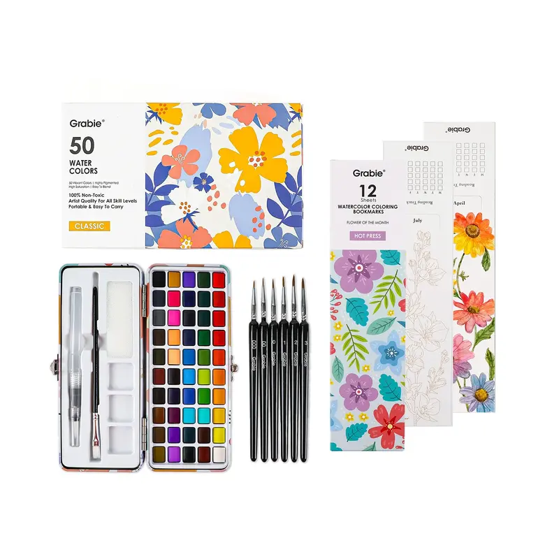 Watercolor Coloring Bookmarks With Watercolor Set