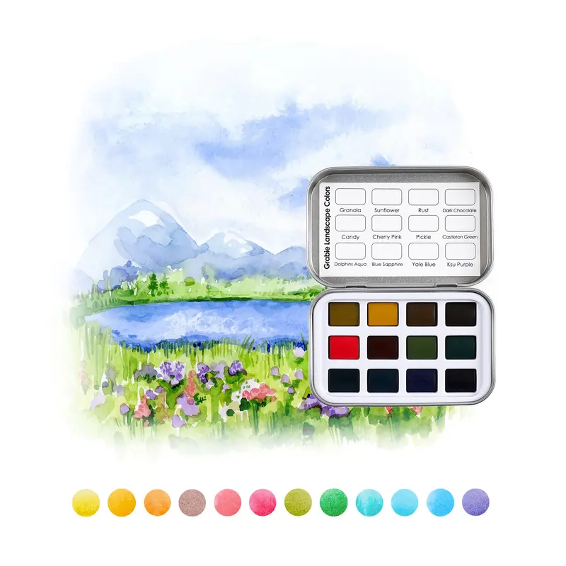 Watercolor Pocket Set of 12 - Landscape Colors