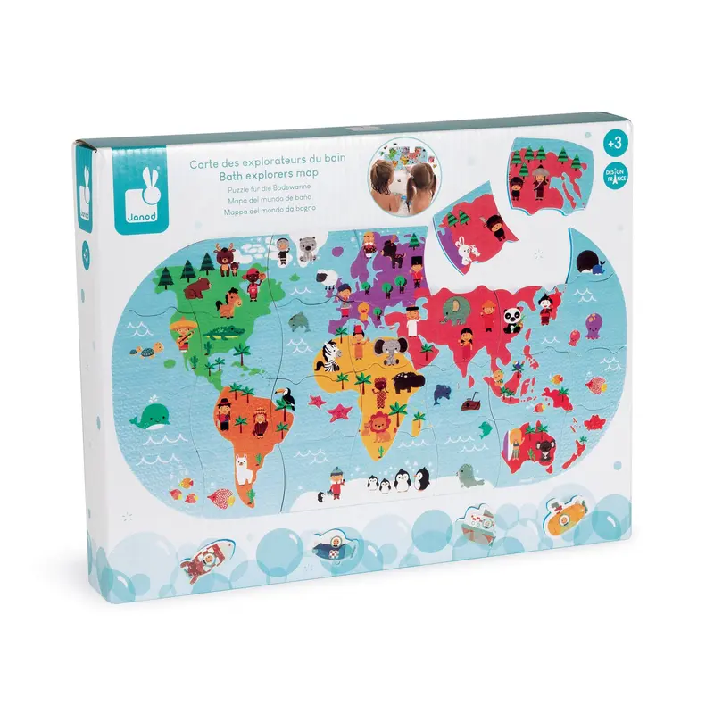 28-Piece Bath Puzzle - "Explorers Map"