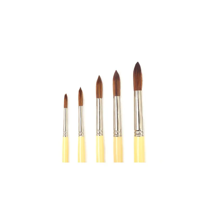 Bronze long-handled synthetic brush - Round