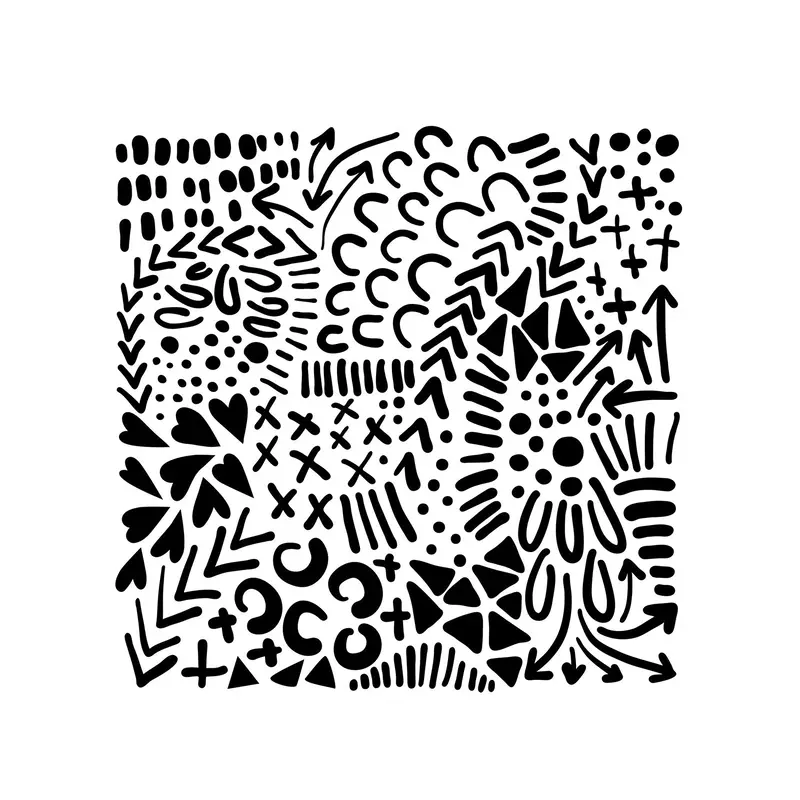 Mixed Media Stencil - Textures, 6 x 6 in.