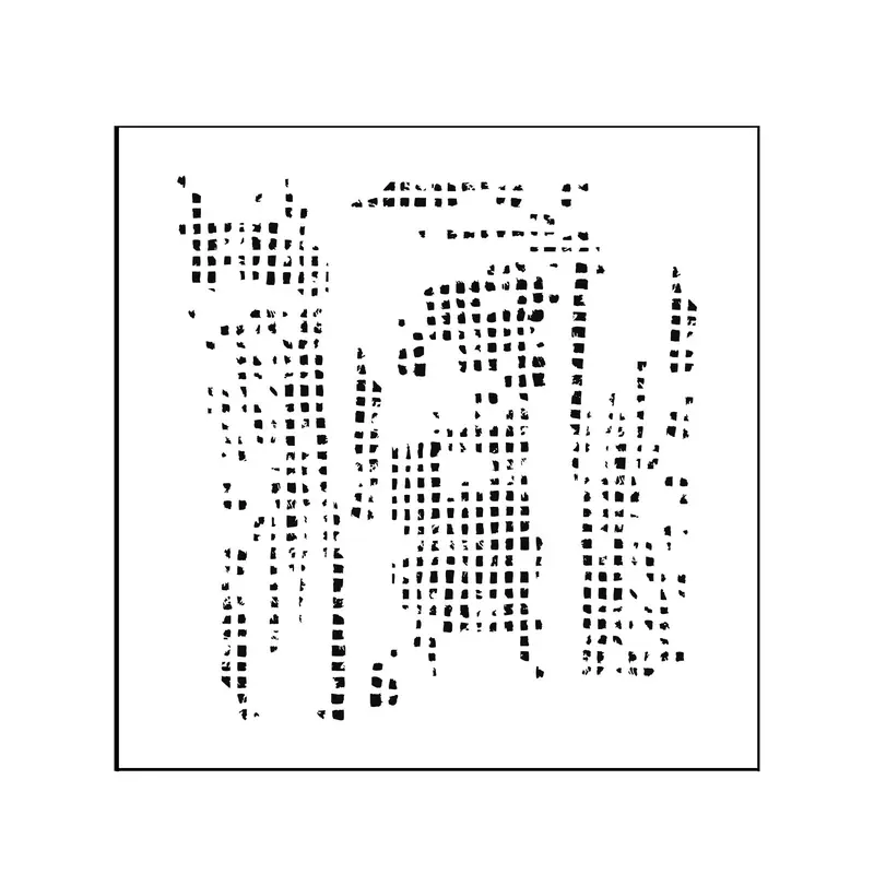 Mixed Media Stencil - Tile Texture, 6 x 6 in.