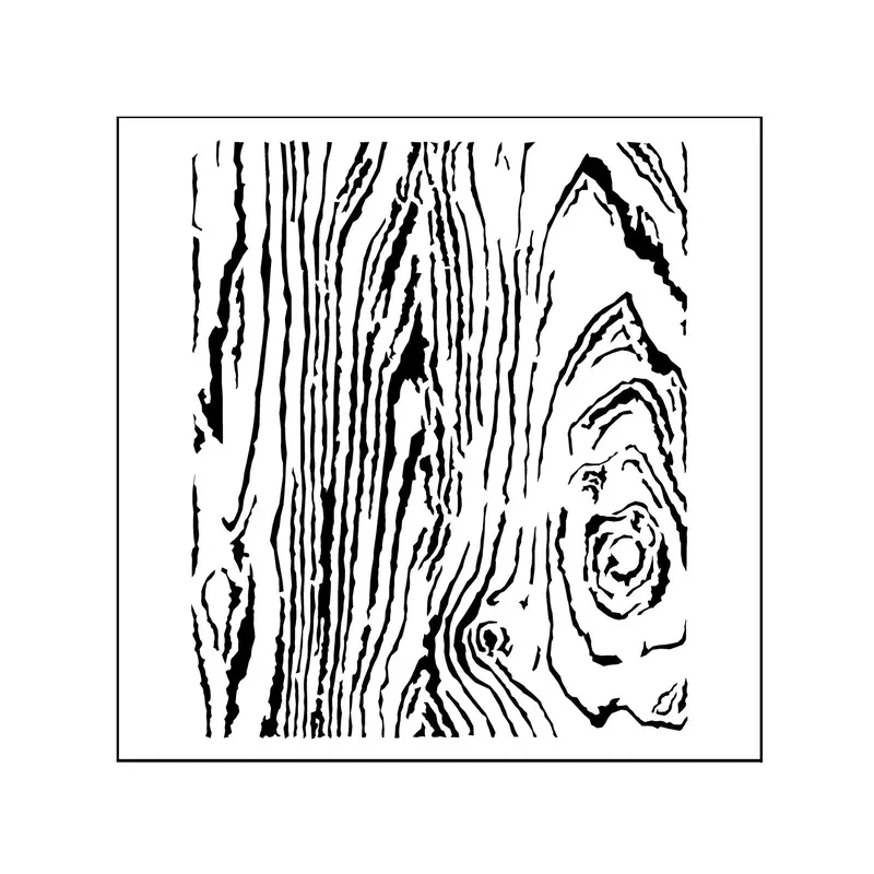 Mixed Media Stencil - Wood Grain, 6 x 6 in.