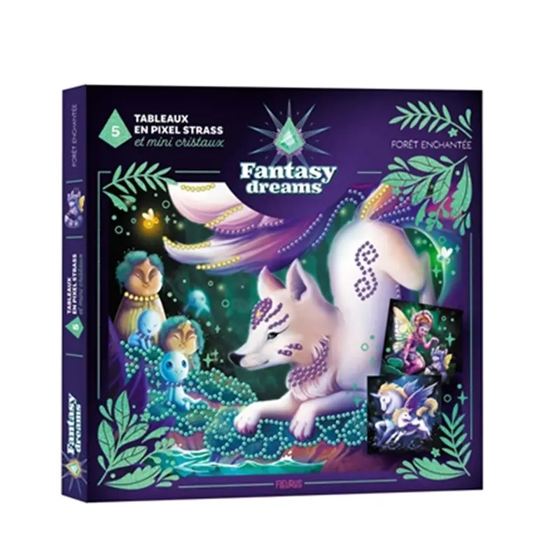 Tableaux en pixel strass et mini cristaux - Fort enchante - French Ed.
