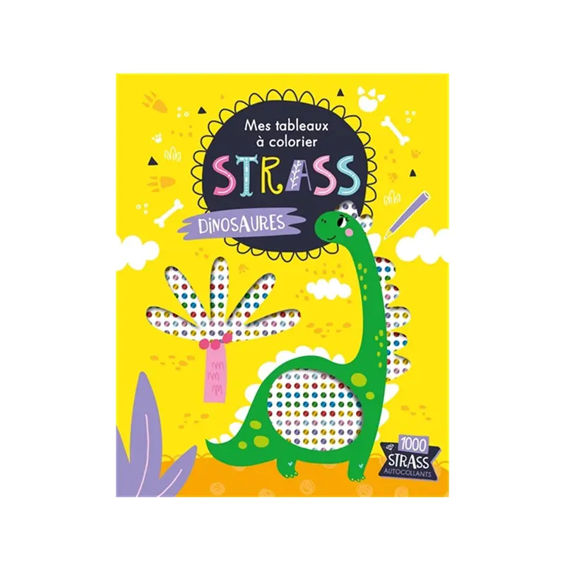 Dinosaures - Mes tableaux  colorier strass - French Ed.