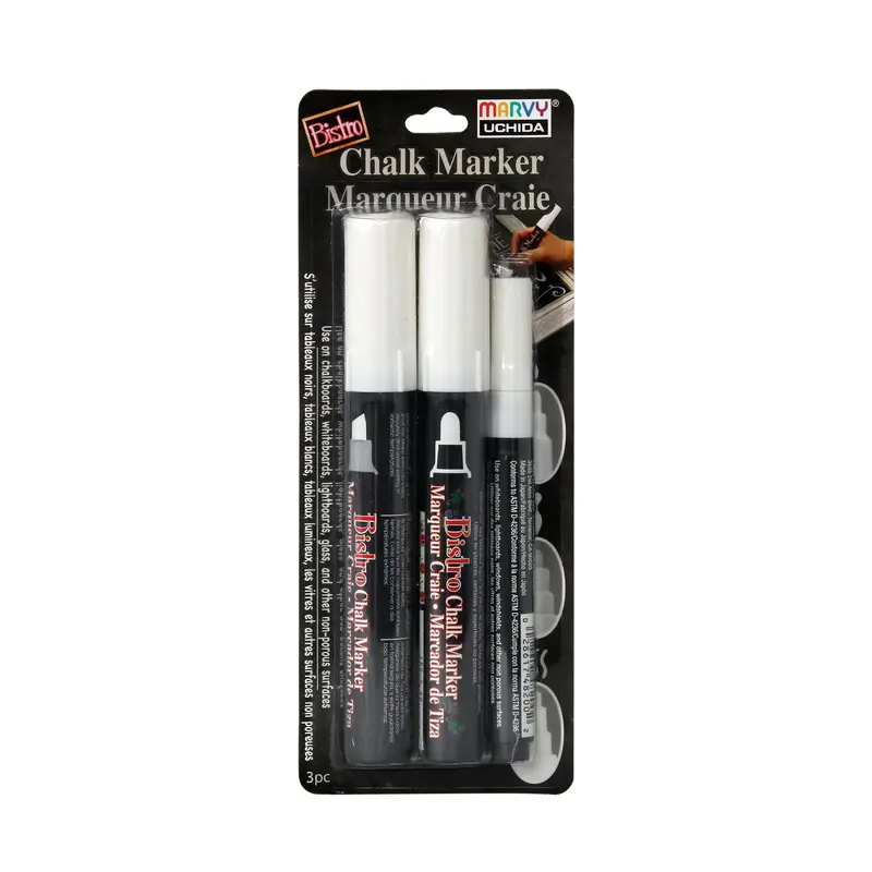 3-Pack White Chalk Markers
