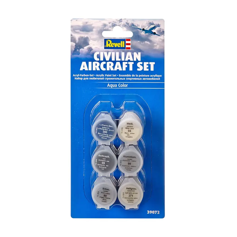 6-Pack Aqua Color Paint - Civilian Aircraft Set
