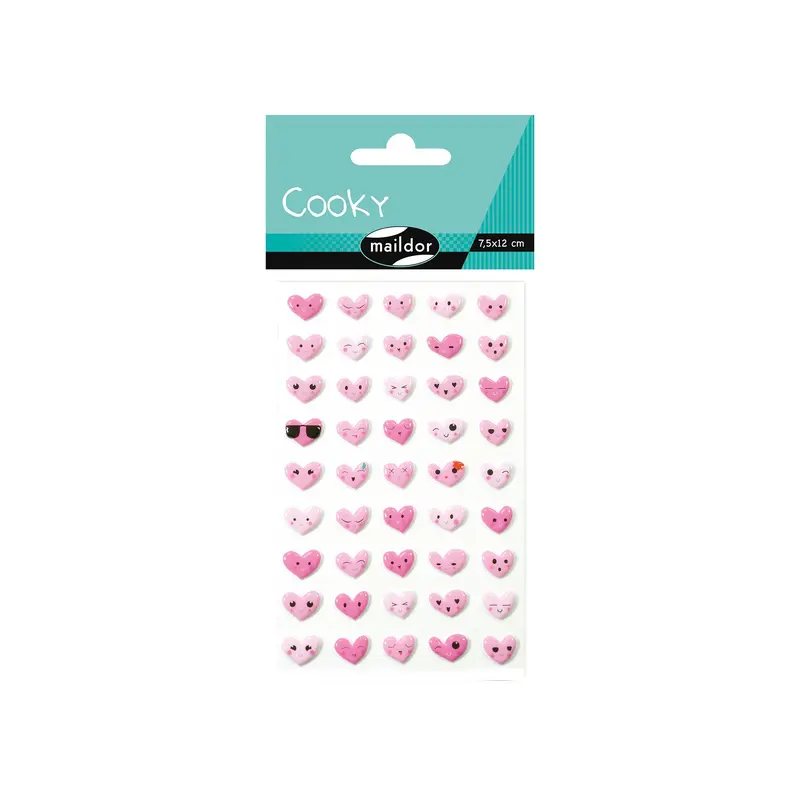 3D Cooky Stickers - Emoji Hearts