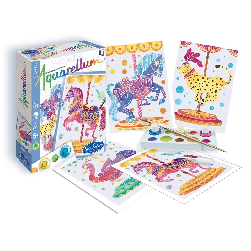 Aquarellum Mini Painting Kit - Merry-Go-Round Horses