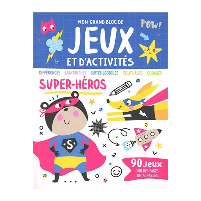 Mon grand bloc de jeux et d'activits : Super-hros - French Ed.