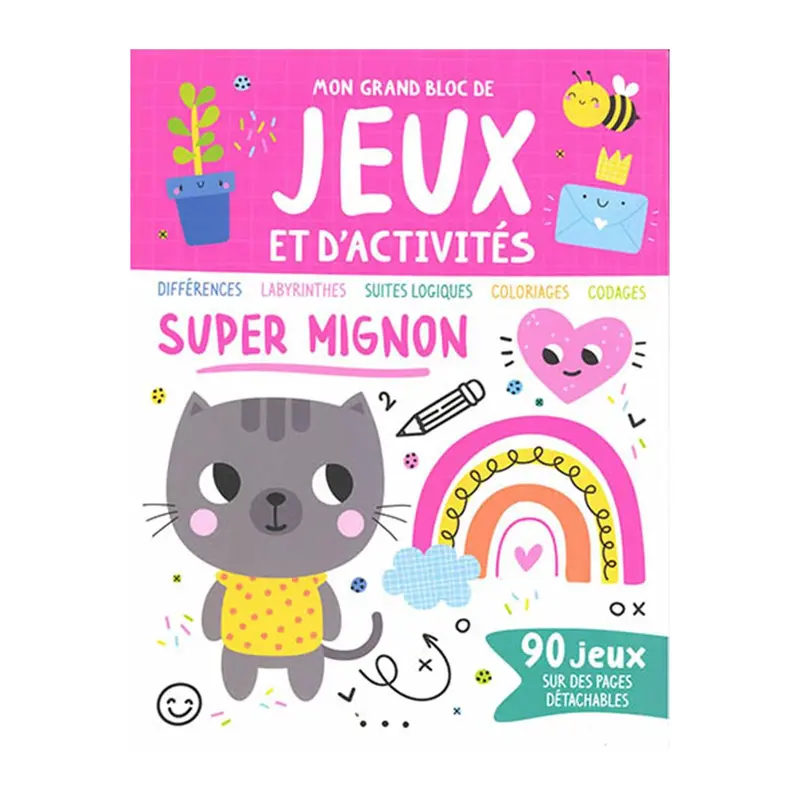 Mon grand bloc de jeux et d'activits : Super mignon - French Ed.