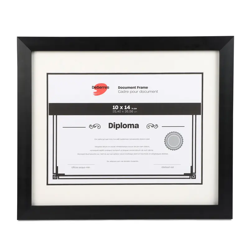 Double Mat Document Frame - Black