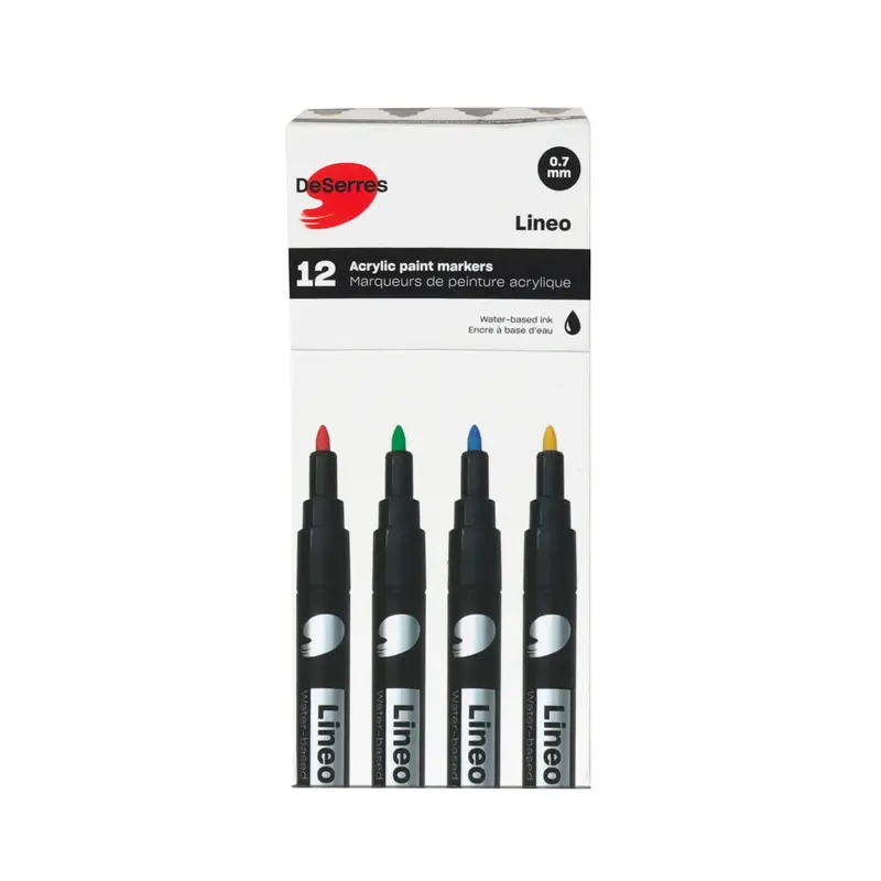 Lineo Acrylic Markers - 0.7 mm, 12 Pieces