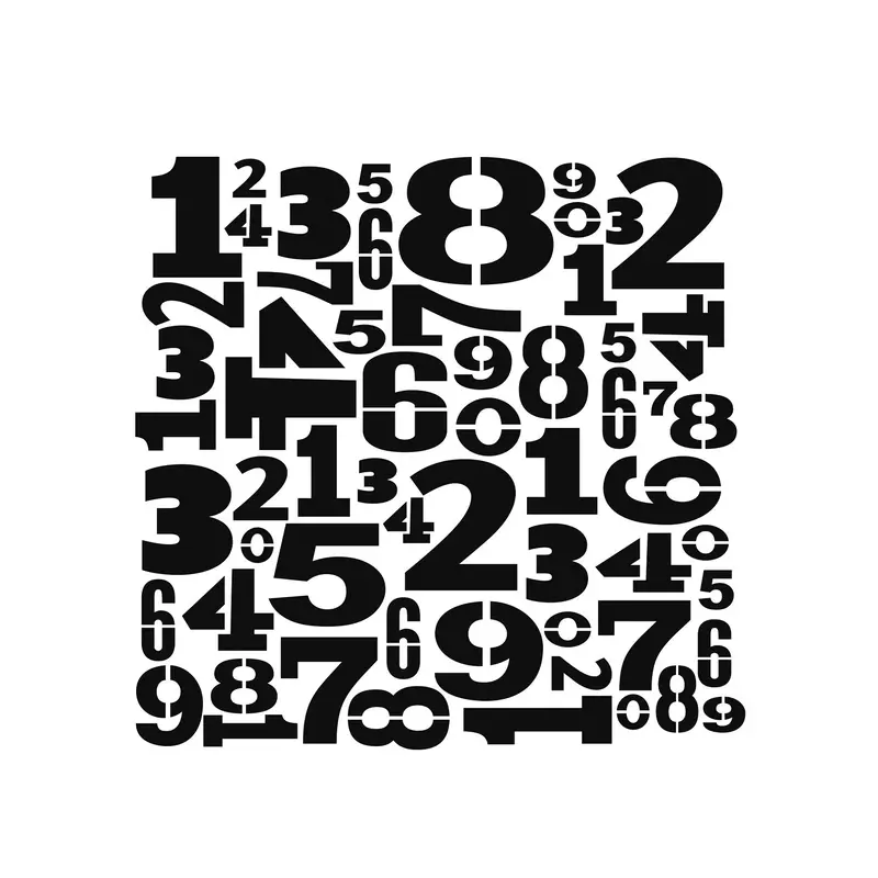Mixed Media Stencil - Numbers, 6 x 6 in.