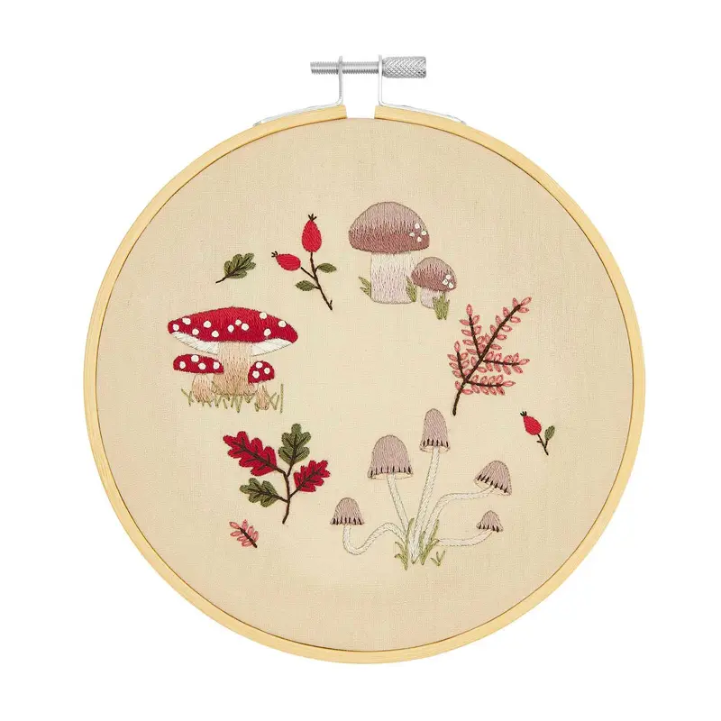 X-Stitch Embroidery Kit - Mushroom Wreath