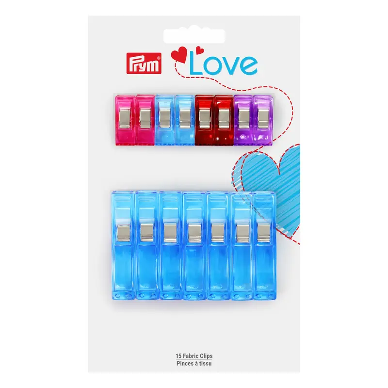 15-Pack Fabric Clips - Small & Big