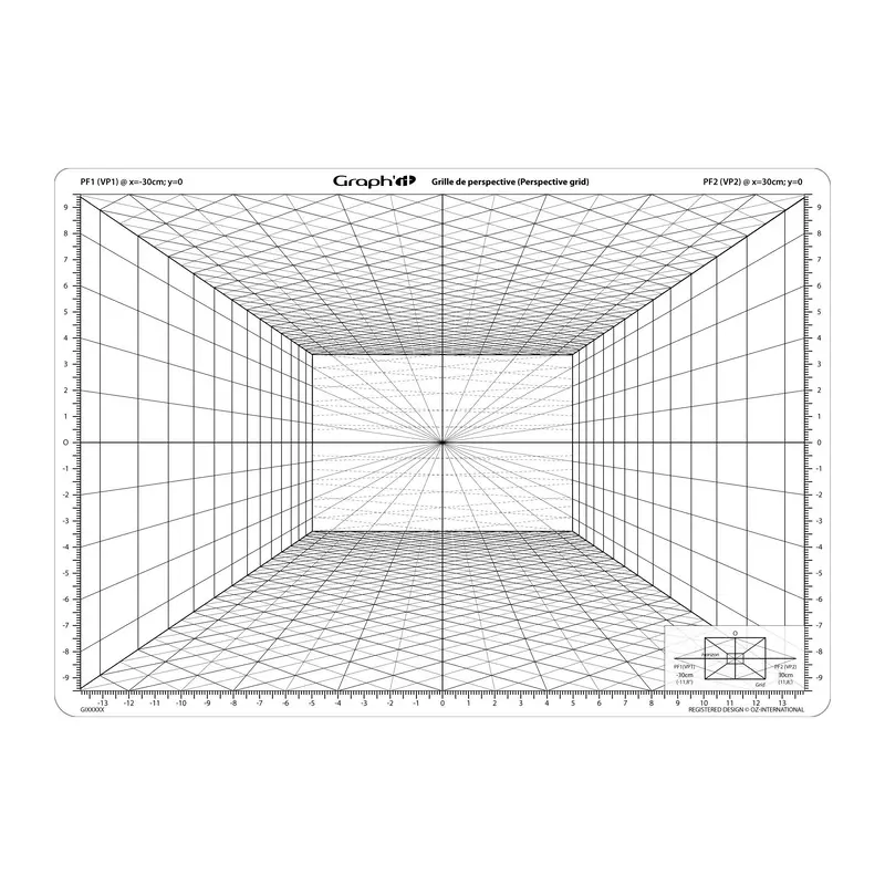 A4 Perspective Grid - Oblique Perspective Cube