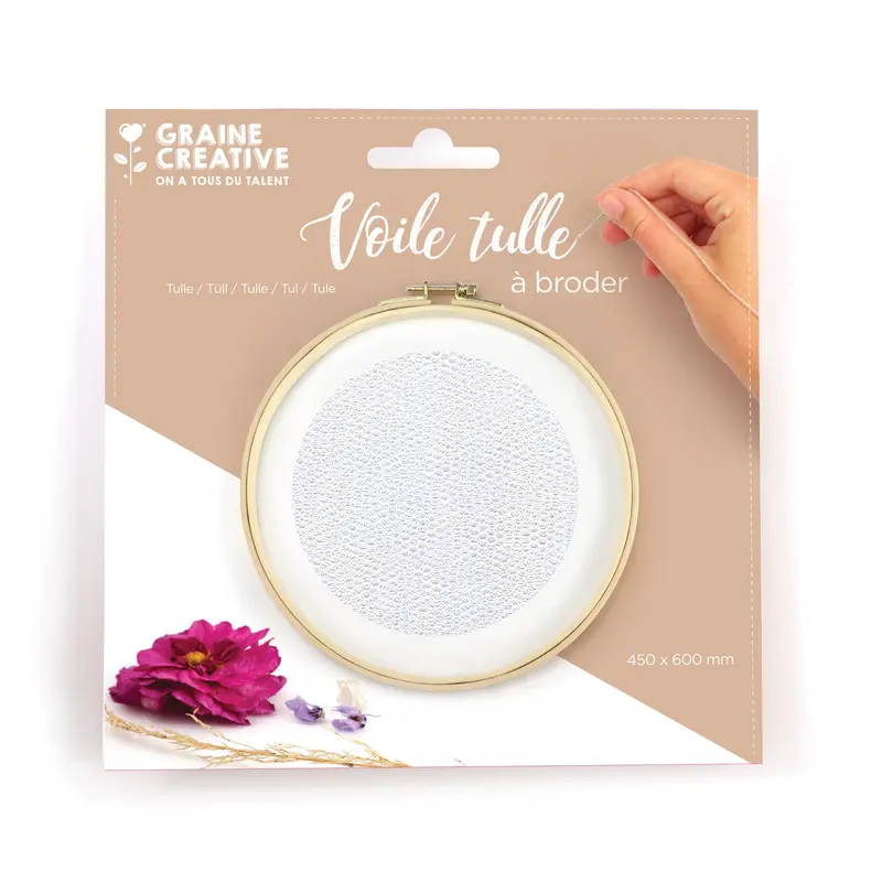 Embroidery Tulle - White