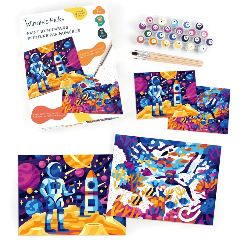 Kids Paint by Number Kit - Astronaut & Maritime World