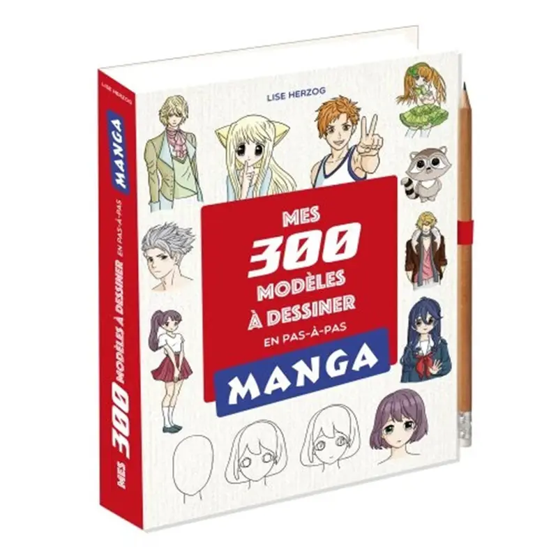 Mes 300 modles mangas  dessiner en pas--pas - French Ed.