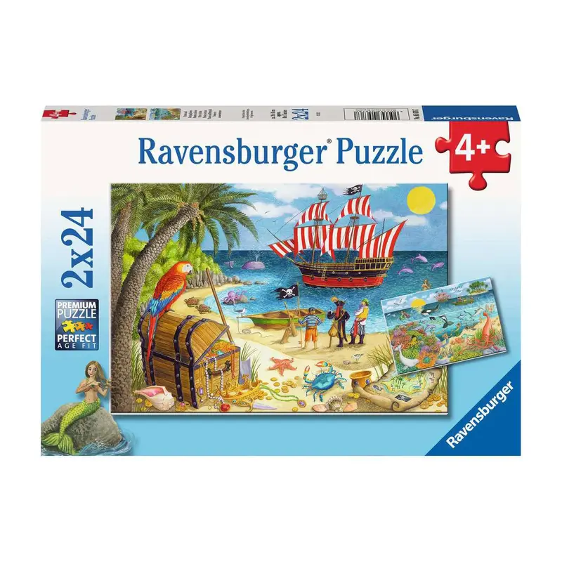 2 x 24-Piece Puzzle Box - "Pirates & Mermaids"
