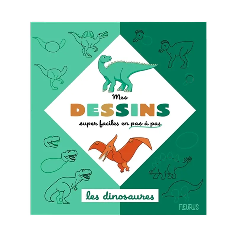 Je dessine en pas  pas les dinosaures - French Ed.