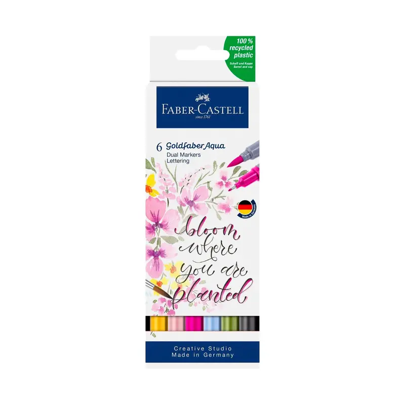 6-Pack Goldfaber Aqua Dual Markers - Lettering