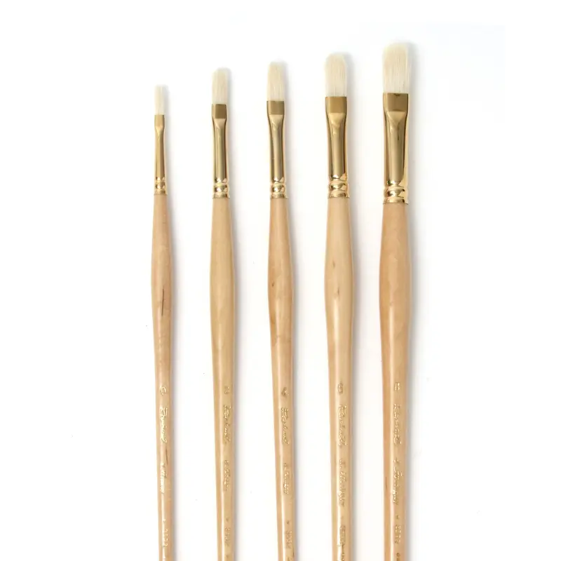 Boar-bristled oval paintbrush