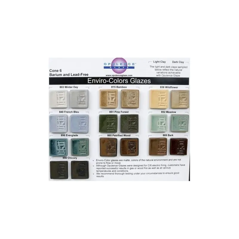 Opulence Glaze Cone 6: EnviroColors Glazes 800 Series