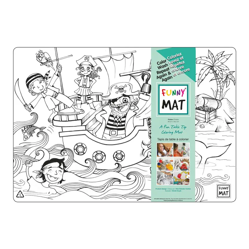 Funny Mat Colouring Placemat - Pirates