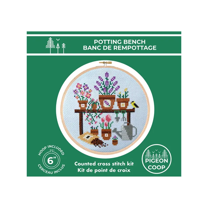 DIY Cross Stitch Kit - Potting Bench