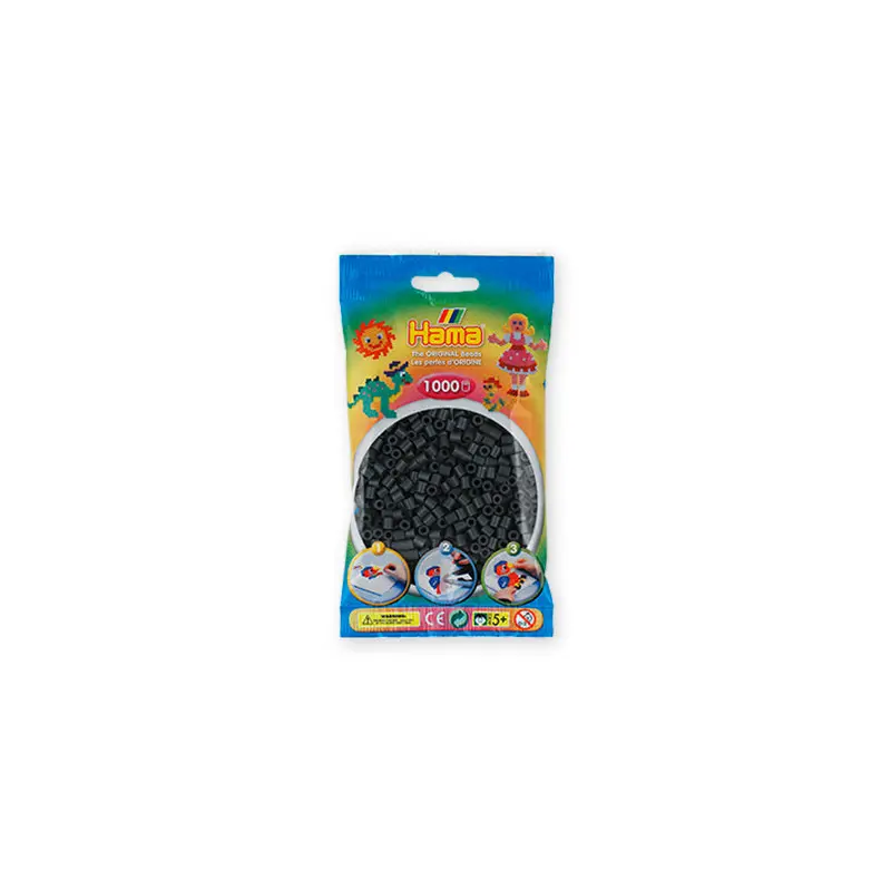 Bag of 1000 Hama Midi Beads  Dark Grey