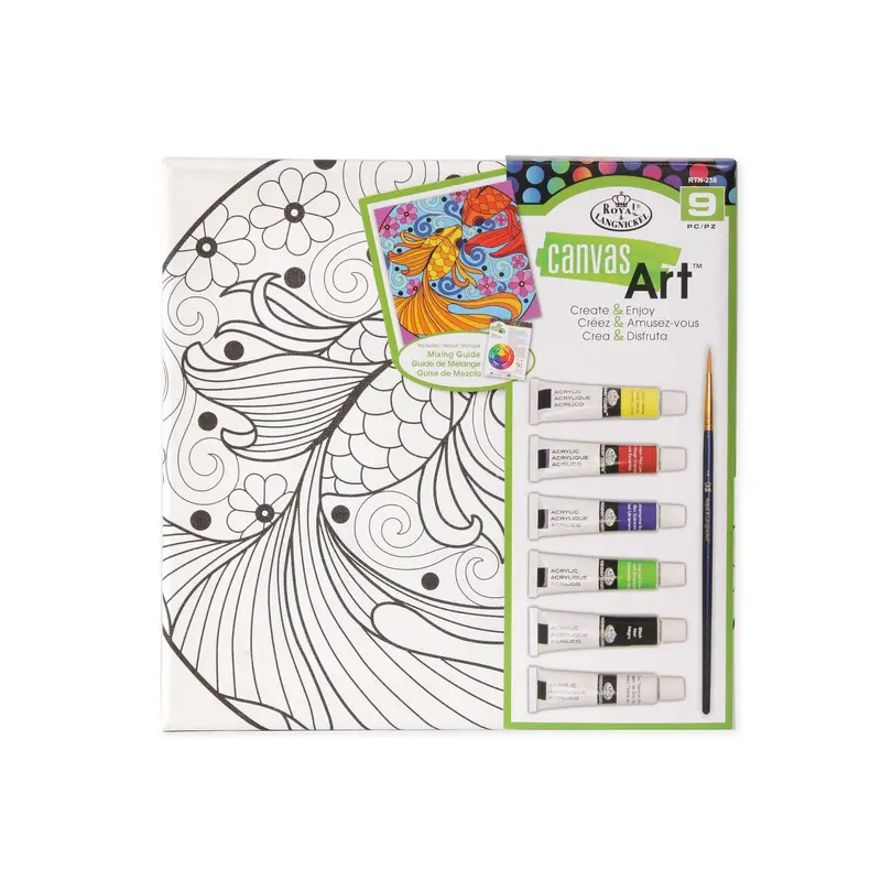 Canvas Art Acrylic Paint Set  Fish