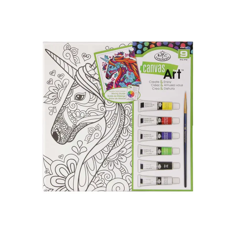 Canvas Art Acrylic Paint Set  Unicorn