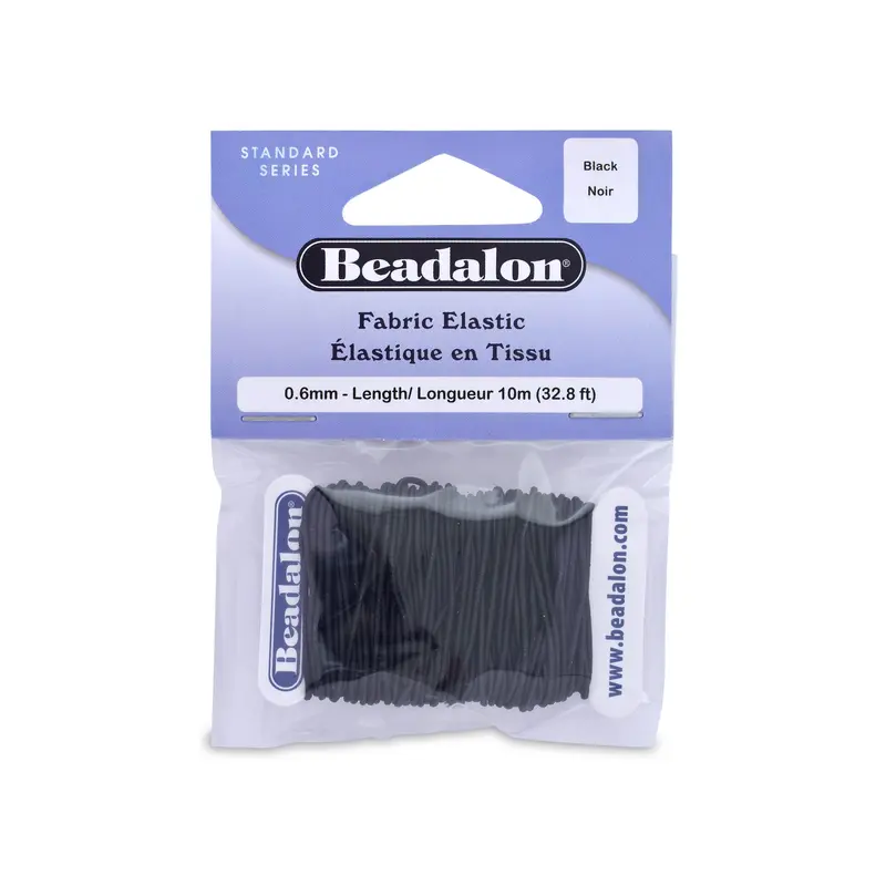 Fabric Elastic  Black, 0.6 mm