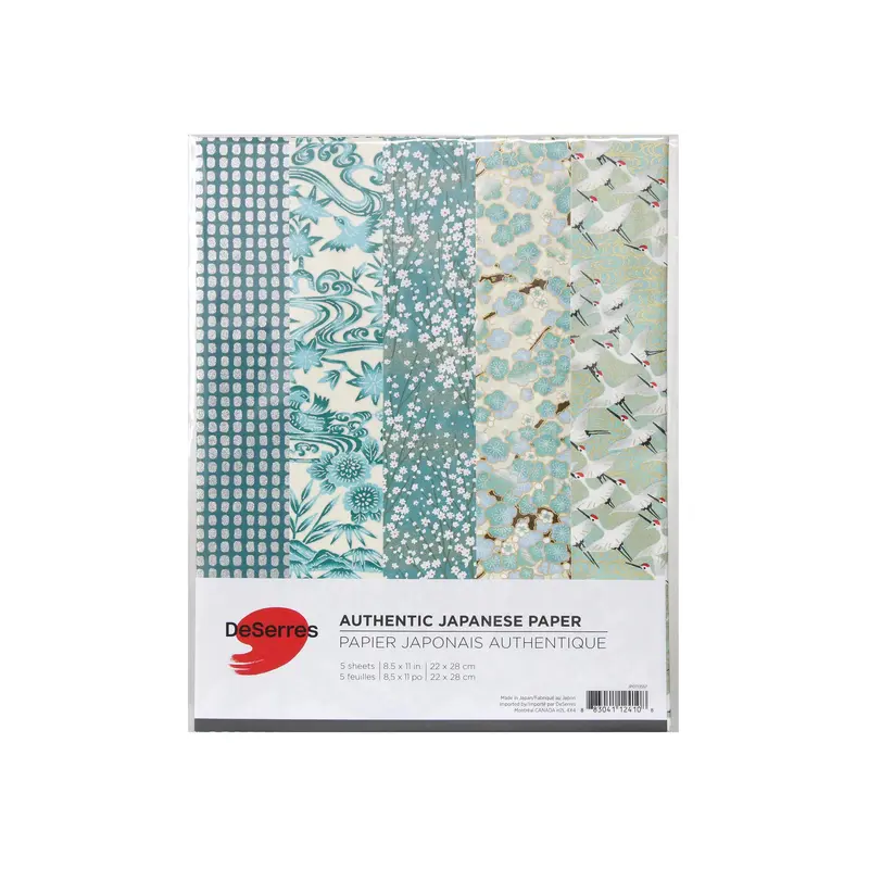 5-Sheet Authentic Japanese Paper Pack - Mix 2