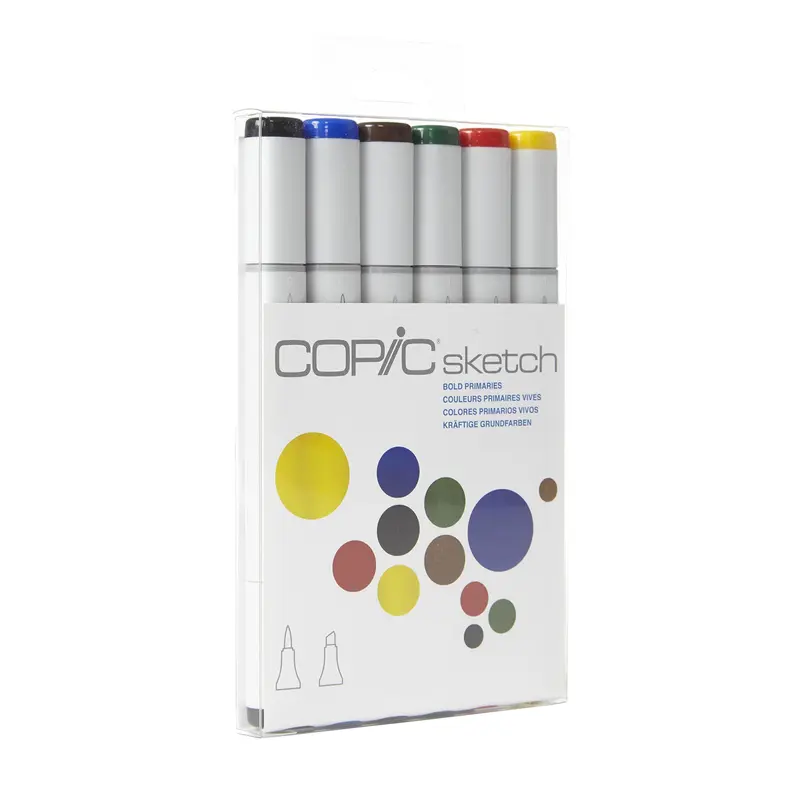 6-Pack Copic Sketch Markers - Bold Primary