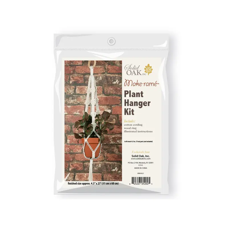 Macram four picots natural beige plant hanger DIY kit