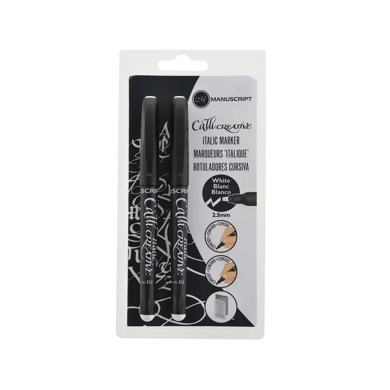 White Italic Markers-Pack of 2