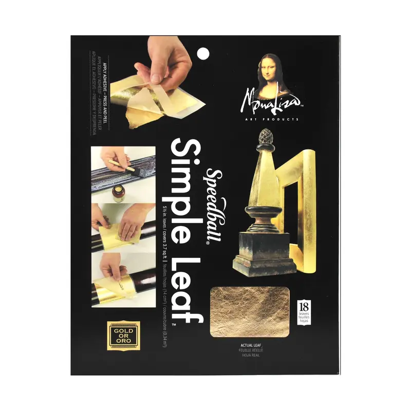 18-Pack Mona Lisa Simple Leaf - Gold Imitation