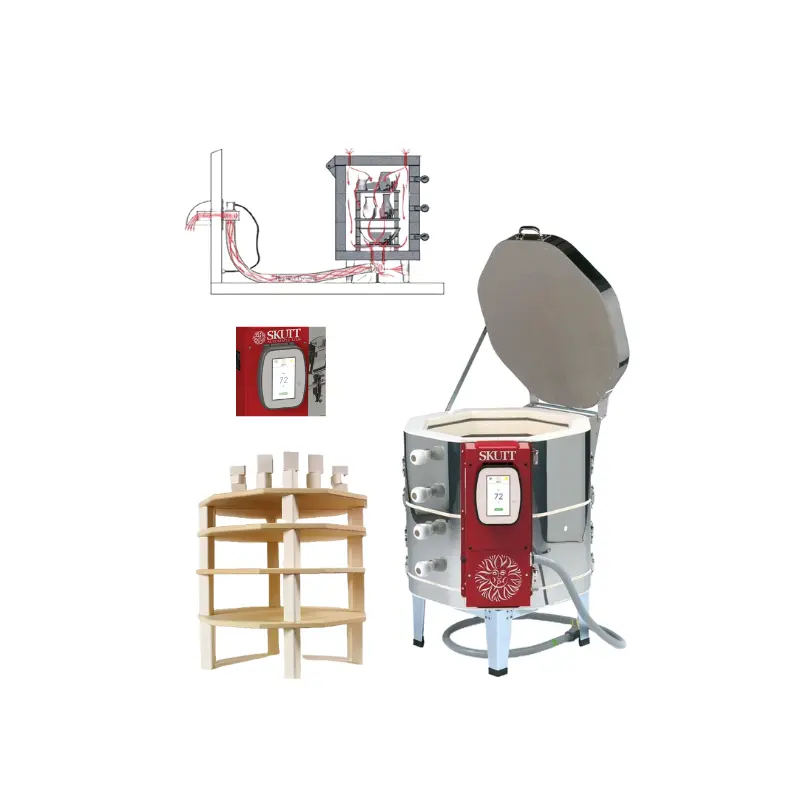 Skutt KMT818-30A-3 Kiln Package: 30 Amp with Touchscreen Controller, Furniture Kit & Vent