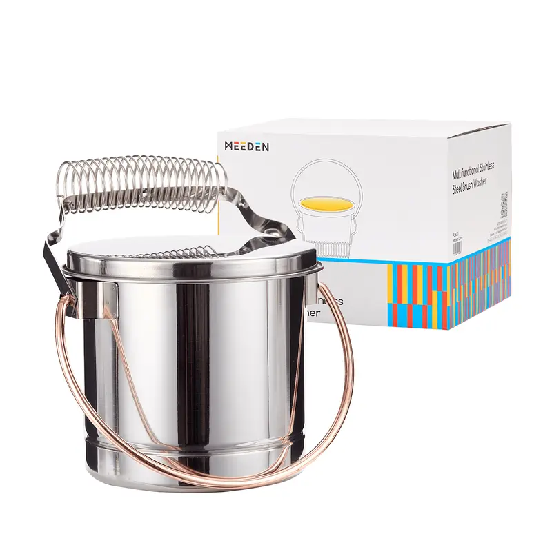 MEEDEN Portable Paint Brush Washer: Airtight Stainless Steel - Extra Large