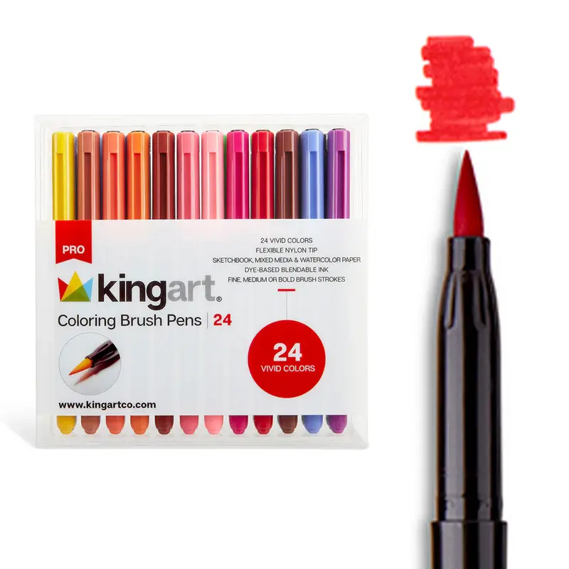 Coloring Brush Pens 24 Colors